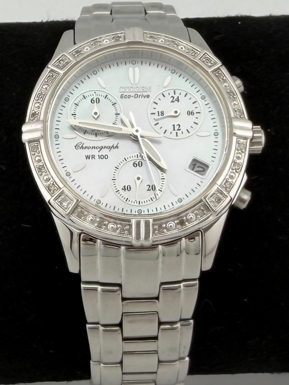 Citizen Eco Drive Women's Miramar Mother of Pearl & Diamond Chronograph Watch